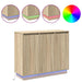 Bufet LED cu raft Stejar Sonoma 90 x 32 x 75 cm Lemn compozit - WALTI WALTI