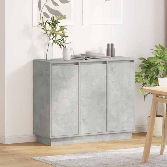 Bufet LED Gri din beton 90 x 32 x 75 cm Lemn compozit WALTI