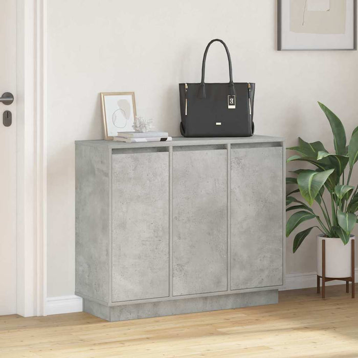 Bufet LED Gri din beton 90 x 32 x 75 cm Lemn compozit WALTI