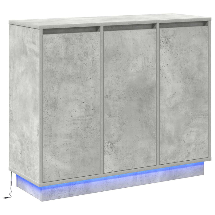 Bufet LED Gri din beton 90 x 32 x 75 cm Lemn compozit WALTI