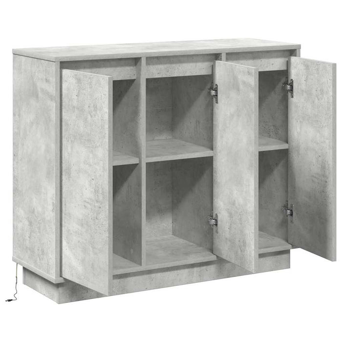 Bufet LED Gri din beton 90 x 32 x 75 cm Lemn compozit WALTI