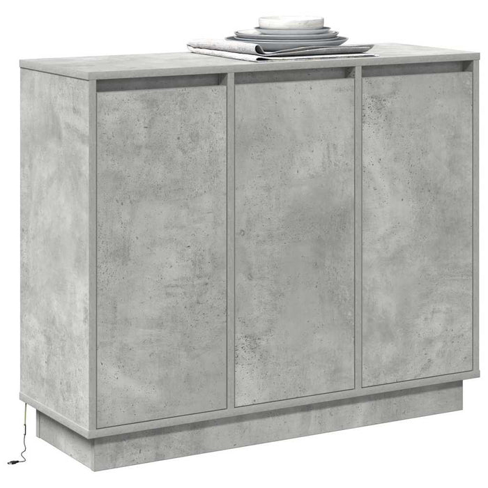Bufet LED Gri din beton 90 x 32 x 75 cm Lemn compozit WALTI