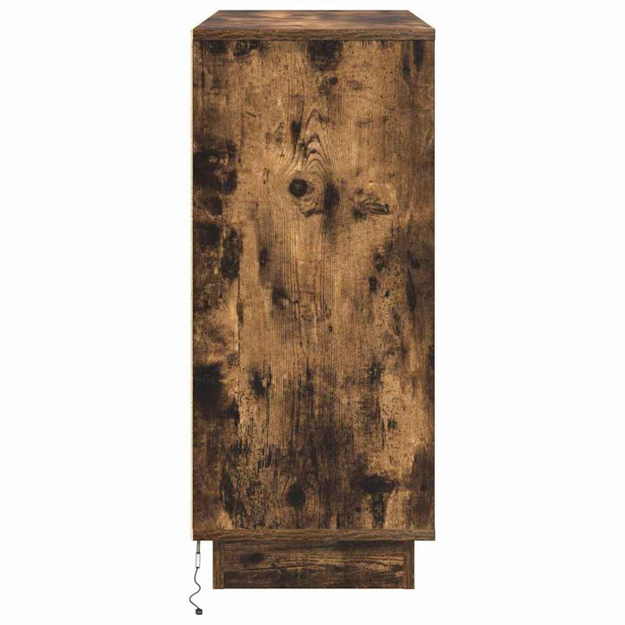 Bufet LED cu raft Stejar fumuriu 90 x 32 x 75 cm Lemn compozit - WALTI WALTI