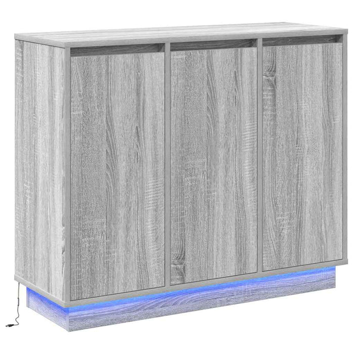 Bufet LED cu raft Gri Sonoma 90 x 32 x 75 cm Lemn compozit - WALTI WALTI