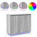 Bufet LED cu raft Gri Sonoma 90 x 32 x 75 cm Lemn compozit - WALTI WALTI