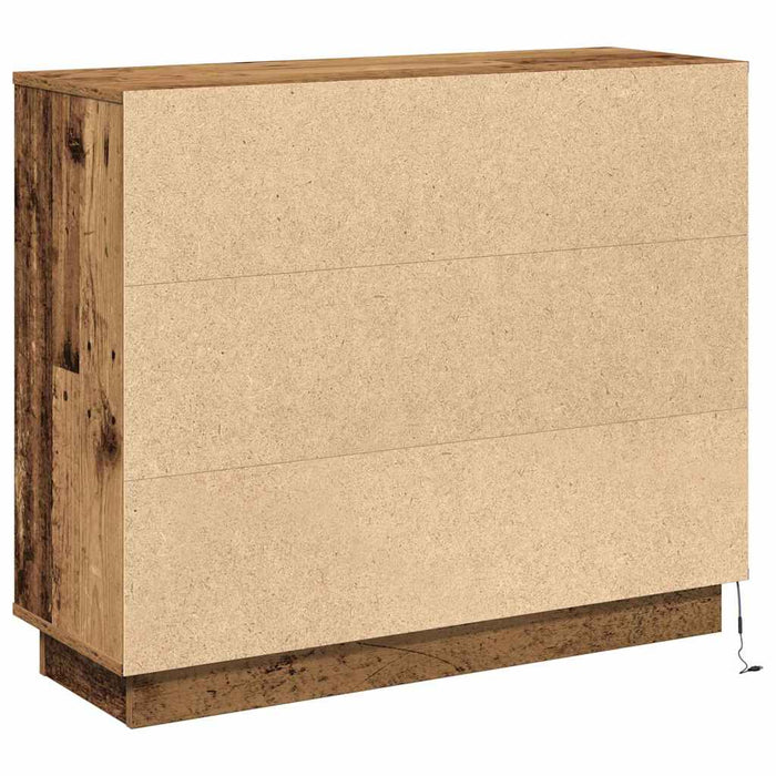 Bufet LED cu raft Lemn vechi 90 x 32 x 75 cm Lemn compozit - WALTI WALTI