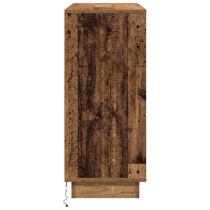 Bufet LED cu raft Lemn vechi 90 x 32 x 75 cm Lemn compozit - WALTI WALTI