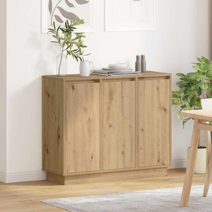 Bufet LED cu ușă Stejar Artizanal 90 x 32 x 75 cm Lemn compozit - WALTI WALTI
