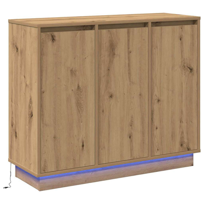Bufet LED cu ușă Stejar Artizanal 90 x 32 x 75 cm Lemn compozit - WALTI WALTI