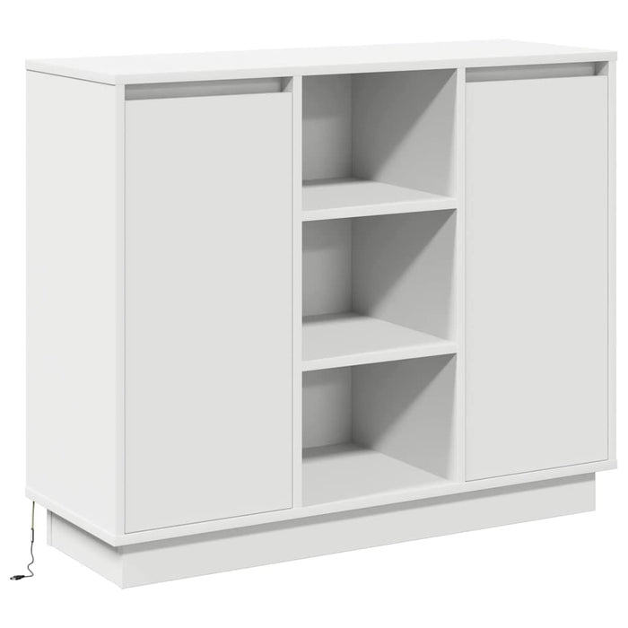 Bufet cu lumini cu bandă LED Alb 90 x 32 x 75 cm Lemn compozit - WALTI WALTI