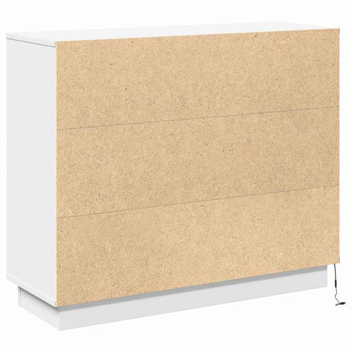 Bufet cu lumini cu bandă LED Alb 90 x 32 x 75 cm Lemn compozit - WALTI WALTI