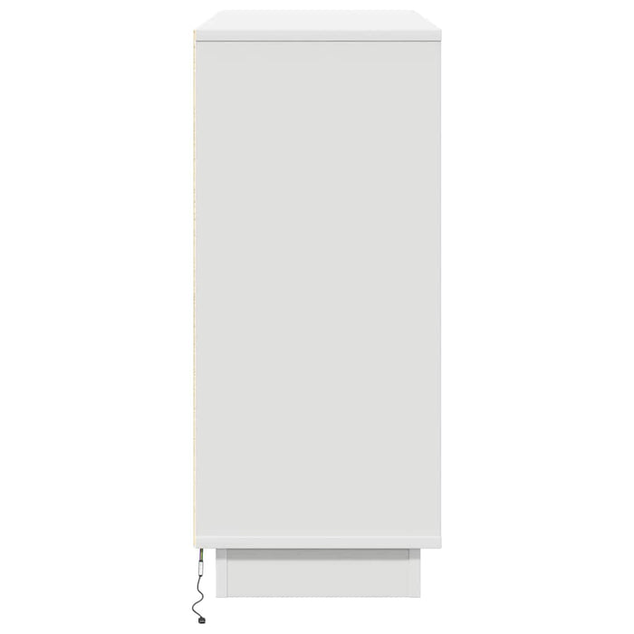 Bufet cu lumini cu bandă LED Alb 90 x 32 x 75 cm Lemn compozit - WALTI WALTI
