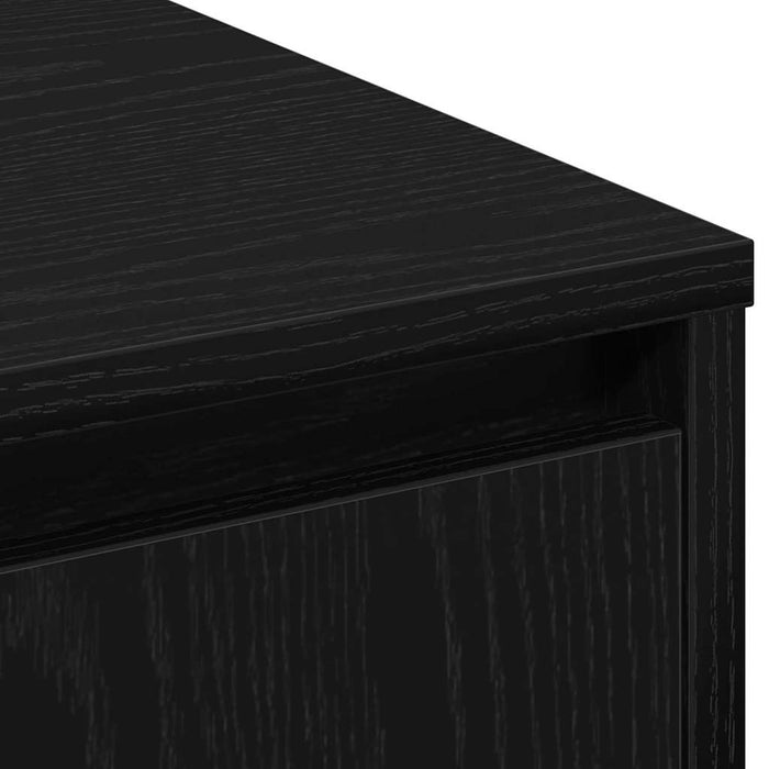 Bufet cu raft cu ușă Stejar Negru 90 x 32 x 75 cm Lemn compozit - WALTI WALTI
