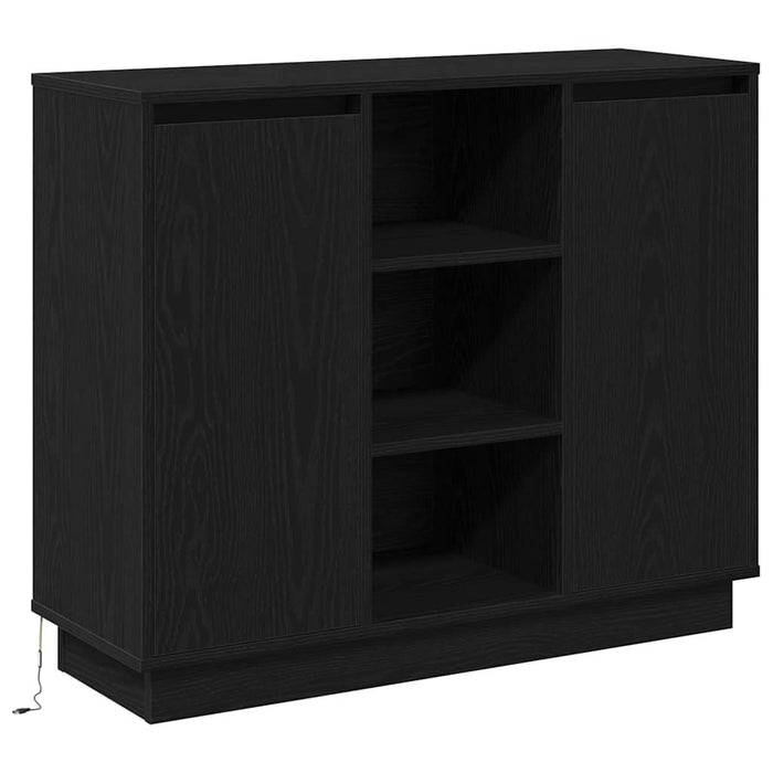 Bufet cu raft cu ușă Stejar Negru 90 x 32 x 75 cm Lemn compozit - WALTI WALTI