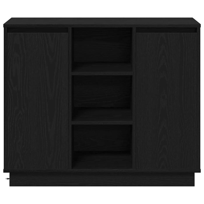 Bufet cu raft cu ușă Stejar Negru 90 x 32 x 75 cm Lemn compozit - WALTI WALTI