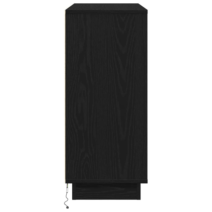 Bufet cu raft cu ușă Stejar Negru 90 x 32 x 75 cm Lemn compozit - WALTI WALTI