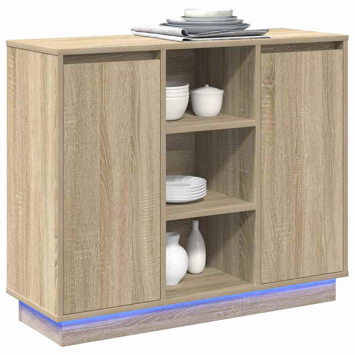 Bufet cu raft Stejar Sonoma 90 x 32 x 75 cm Lemn compozit - WALTI WALTI