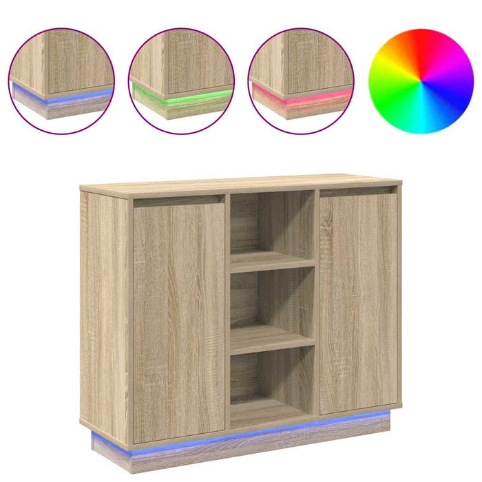 Bufet cu raft Stejar Sonoma 90 x 32 x 75 cm Lemn compozit - WALTI WALTI