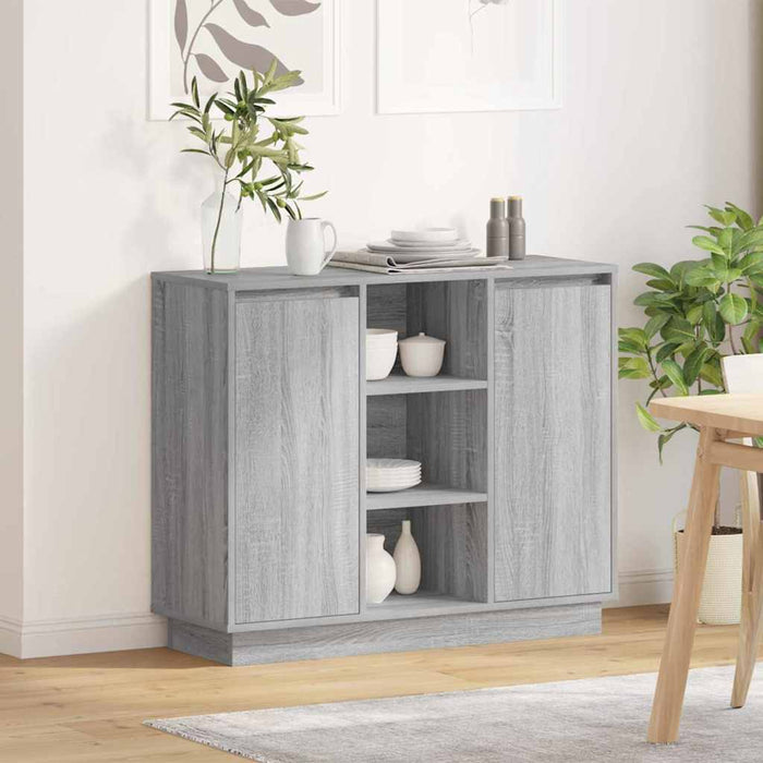 Bufet cu raft cu ușă Gri Sonoma 90 x 32 x 75 cm Lemn compozit - WALTI WALTI