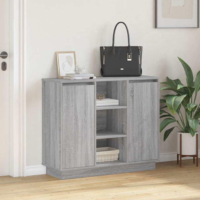 Bufet cu raft cu ușă Gri Sonoma 90 x 32 x 75 cm Lemn compozit - WALTI WALTI