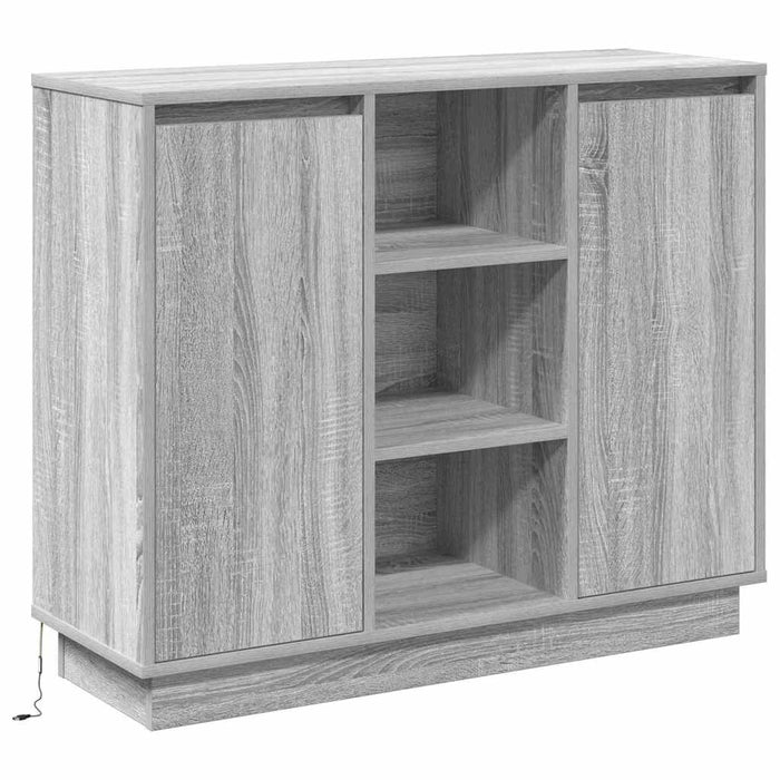 Bufet cu raft cu ușă Gri Sonoma 90 x 32 x 75 cm Lemn compozit - WALTI WALTI