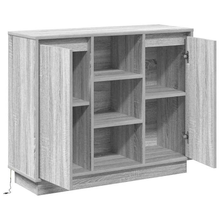 Bufet cu raft cu ușă Gri Sonoma 90 x 32 x 75 cm Lemn compozit - WALTI WALTI
