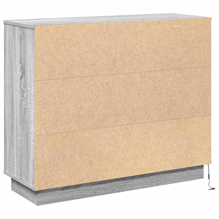Bufet cu raft cu ușă Gri Sonoma 90 x 32 x 75 cm Lemn compozit - WALTI WALTI