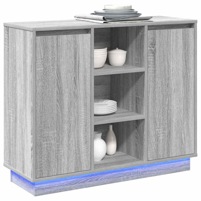 Bufet cu raft cu ușă Gri Sonoma 90 x 32 x 75 cm Lemn compozit - WALTI WALTI