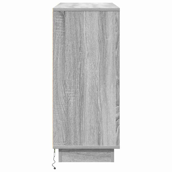 Bufet cu raft cu ușă Gri Sonoma 90 x 32 x 75 cm Lemn compozit - WALTI WALTI