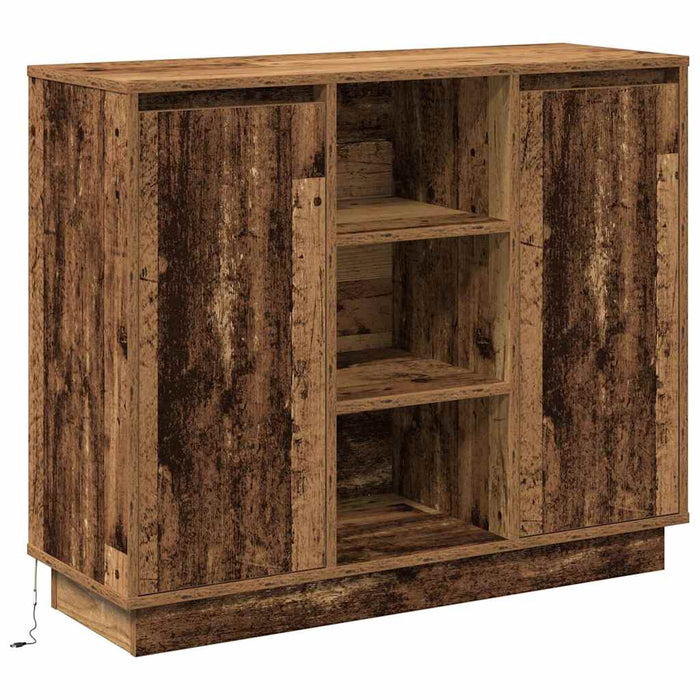 Bufet cu raft cu ușă Lemn Vechi 90 x 32 x 75 cm Lemn compozit - WALTI WALTI