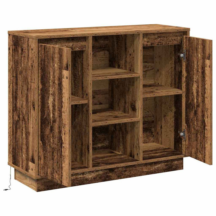 Bufet cu raft cu ușă Lemn Vechi 90 x 32 x 75 cm Lemn compozit - WALTI WALTI