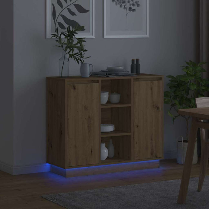 Bufet LED Stejar Artizanal 90 x 32 x 75 cm Lemn prelucrat WALTI