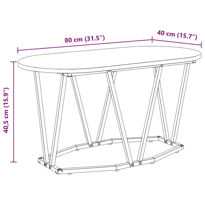 Masă de Cafea Stejar fumuriu 80 x 40 x 40.5 cm - WALTI WALTI