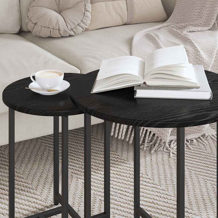 Set măsuțe laterale 2 pcs Stejar negru 50 x 50 x 50 cm - WALTI WALTI