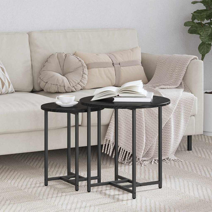 Set măsuțe laterale 2 pcs Stejar negru 50 x 50 x 50 cm - WALTI WALTI