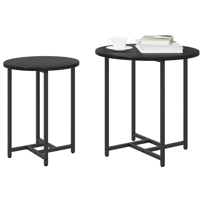 Set măsuțe laterale 2 pcs Stejar negru 50 x 50 x 50 cm - WALTI WALTI