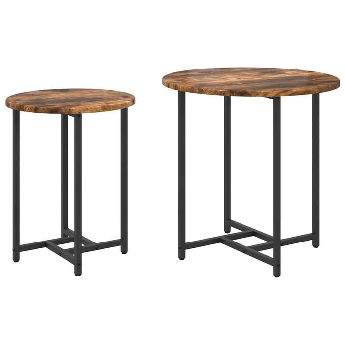 Set măsuțe laterale 2 pcs Stejar afumat și Negru - WALTI WALTI