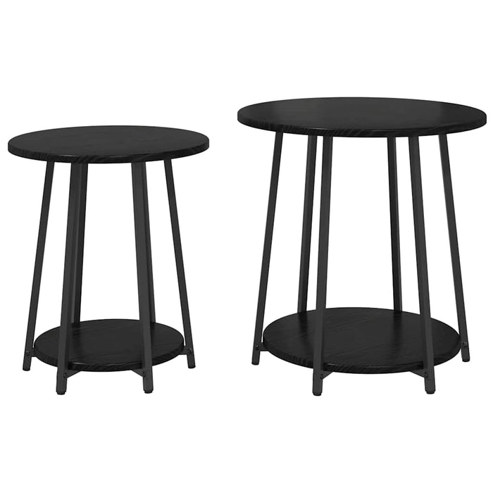 Set măsuțe laterale cu raft 2 pcs Stejar negru 50 x 50 x 51 cm - WALTI WALTI