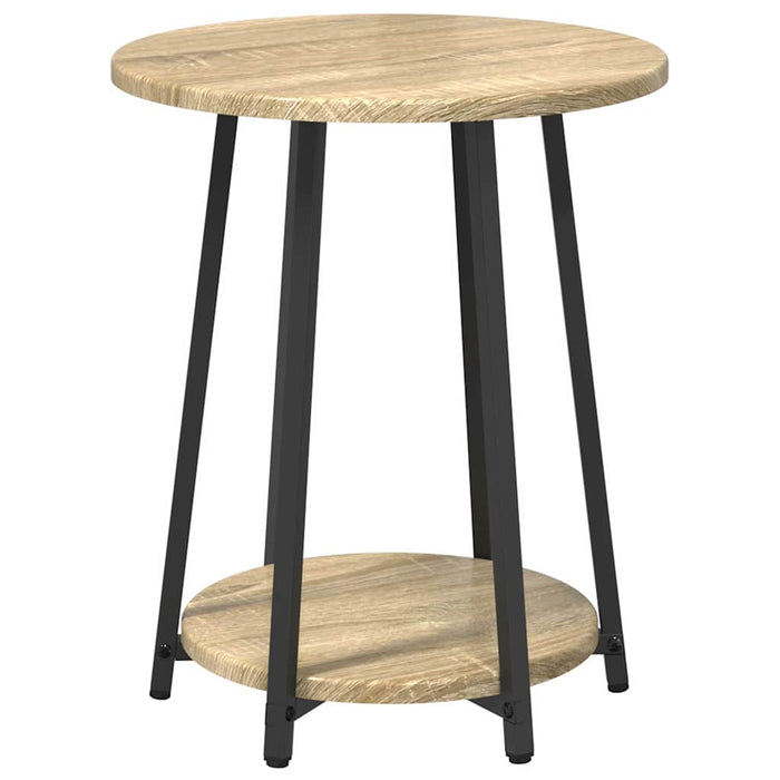 Set măsuțe laterale cu raft 2 pcs Stejar Sonoma și Negru - WALTI WALTI