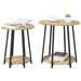 Set măsuțe laterale cu raft 2 pcs Stejar Sonoma și Negru - WALTI WALTI