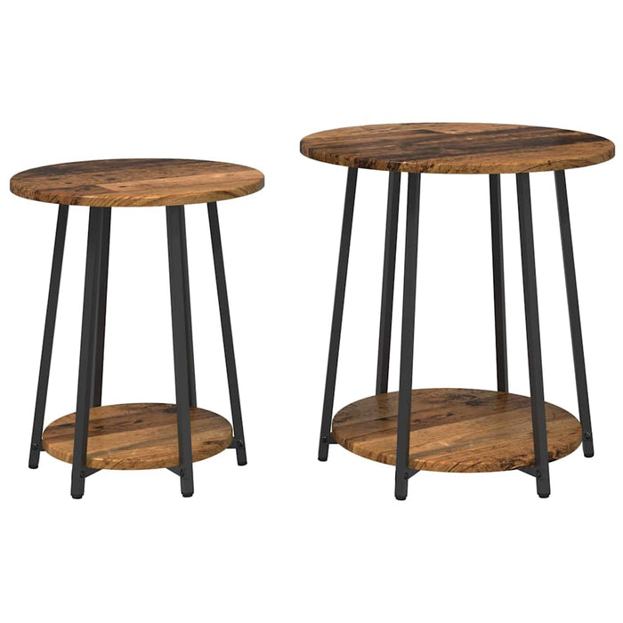 Set măsuțe laterale 2 pcs Lemn vechi și Negru 50 x 50 x 51 cm - WALTI WALTI