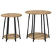 Set măsuțe laterale cu raft 2 pcs Stejar Artisan și Negru - WALTI WALTI