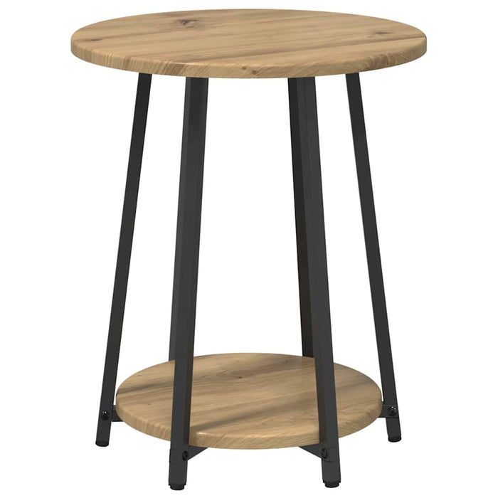Set măsuțe laterale cu raft 2 pcs Stejar Artisan și Negru - WALTI WALTI