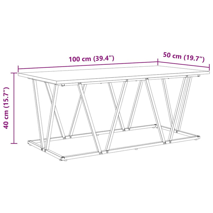 Masă de cafea sonoma gri 100 x 50 x 40 cm Lemn aranjat și metal - WALTI WALTI