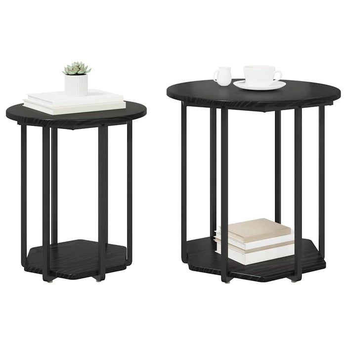 Set măsuțe laterale 2 pcs Stejar negru 50 x 50 x 50.5 cm - WALTI WALTI