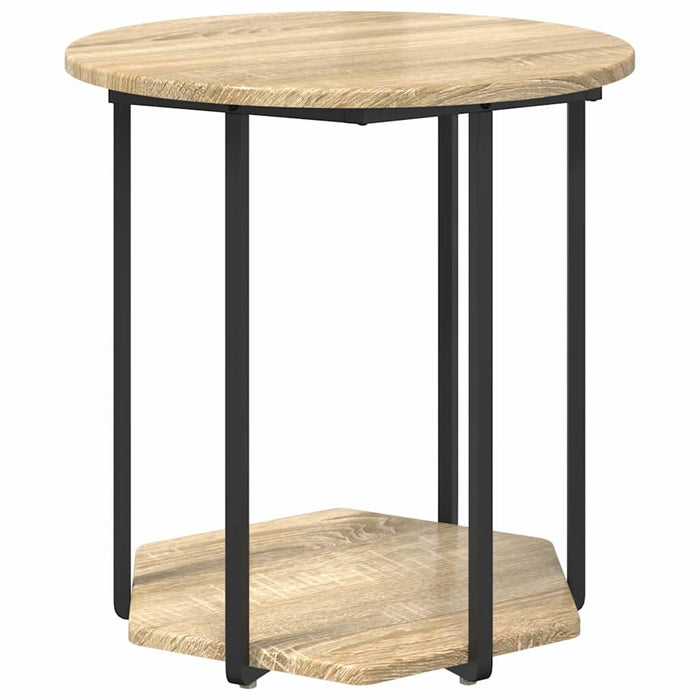 Set măsuțe laterale cu raft 2 pcs Stejar Sonoma și Negru - WALTI WALTI
