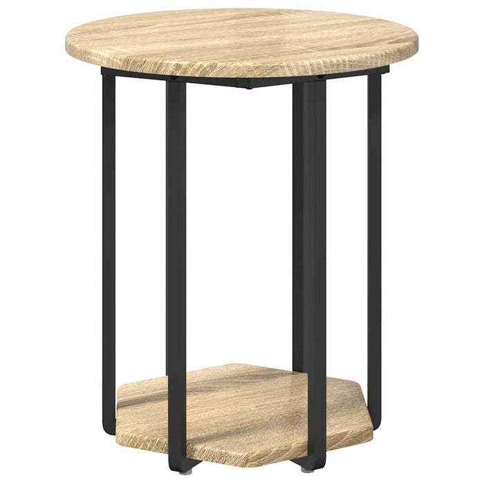 Set măsuțe laterale cu raft 2 pcs Stejar Sonoma și Negru - WALTI WALTI