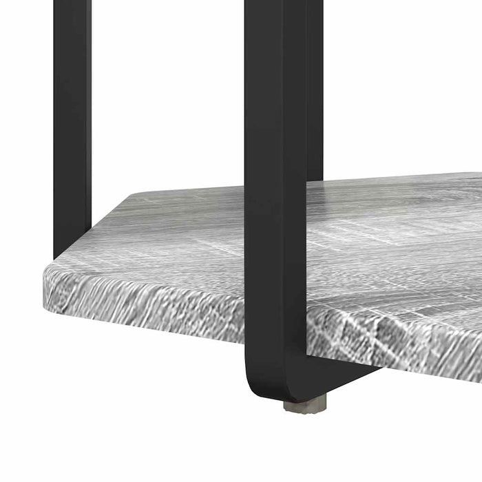 Set măsuțe laterale 2 pcs Gri sonoma și Negru 50 x 50 x 50.5 cm - WALTI WALTI