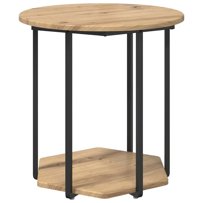 Set măsuțe laterale cu raft 2 pcs Stejar Artisan și Negru - WALTI WALTI