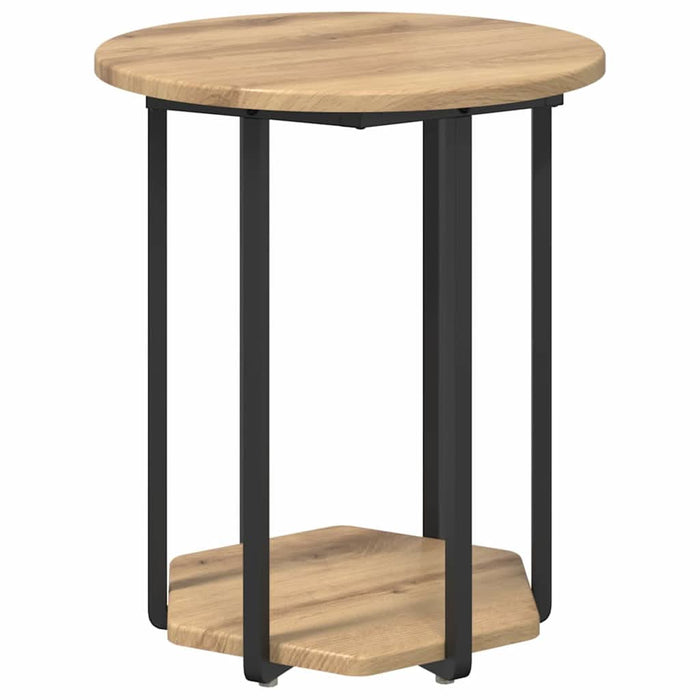 Set măsuțe laterale cu raft 2 pcs Stejar Artisan și Negru - WALTI WALTI